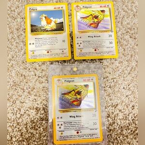 Set of 3 vintage Pokemon cards
